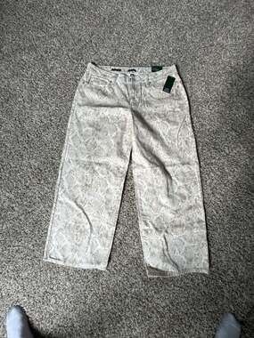 Wild Fable Women's Low-Rise Baggy Rigid Denim Jeans in Snakeskin Print Size 12